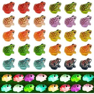 60 Pcs Luminous Resin Frogs Little Frogs Glow in The Dark for Craft,Garden Decor, Home Decorations