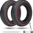 Solid Tire for Xiaomi m365 Electric Scooter Mijia Mi m365 pro/gotrax gxl V2/gotrax XR, 8.5 inches Electric Scooter Wheels 8 1/2'' Front or Rear Replacement Honeycomb Solid Tires (Red dot 2 Pieces)
