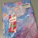 JESKIDS Girls Short Sleeve Shirts Ruffle Tie Front Unicorn/Tie Dye Print Summer Tee Tank Tops 3-11 Years (Blue)