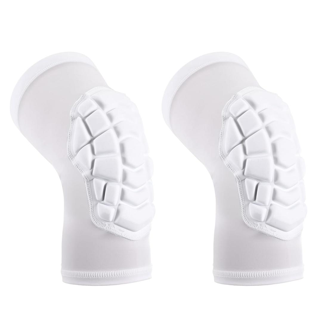 Basketball knee pads, compression leg covers for teenagers and adults, wrestling knee pads, football volleyball, pickleball, weightlifting knee pads (1 pair) (Short white, Medium)