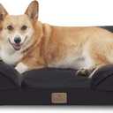 Bedfolks Orthopedic Dog Bed, Waterproof Dog Sofa Bed for Large Dogs, Egg Foam Pet Couch Bed with Removable Washable Cover and Nonslip Bottom, Black (35.0"L x 25.0"W x 6.5"Th)