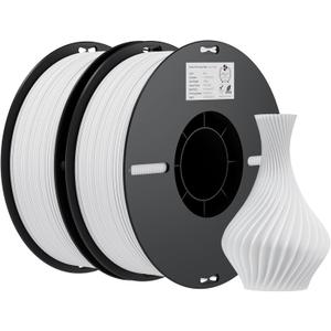 Creality PLA Filament 1.75mm White 2KG, 2 Pack 3D Printer Filament, Bundle 2Kg for 3D Printing,No-Tangling Strong Bonding,Dimensional Accuracy +/- 0.02mm,Fits for Most FDM 3D Printers (White & White)