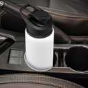 7 Pack Aluminum Water Bottle 17 Oz Bike Bottles with Snap Lid Reusable Easy Carry Sports cups for Camping Hiking(White)
