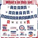 Supervitae 51 Pcs Truck Driver Birthday Party Decorations Semi Truck Appreciation Week Construction Party Banner Hanging Swirls Wall Holiday Transportation Theme Celebrating Events for Men Supplies