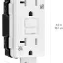 Amazon Basics Weather-Resistant Tamper-Resistant GFCI Receptacle with LED Indicator, Self-Test Feature, Ground Fault Circuit Interrupter for Indoor or Outdoor Use, 20 Amp, White