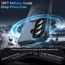 3 x Magnetic Stand for Samsung Galaxy Z Fold 7 Case, [Fit for MagSafe] Upgraded Military Grade Drop-Proof Fold 7 Cases with Ring Holder Support Wireless Charging, Black