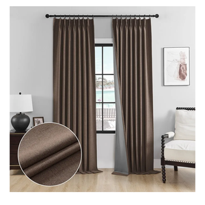 Cniuyhi Chocolate Brown Linen Texture 84 Inches Long Double Pinch Pleated Curtains, Patio Door Back Tab Full Blackout Curtains with Hooks for Living Room Bedroom Patio Door W40 x L84, 1 Panel
