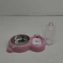 Dog Bowls, Cat Food and Water Bowl Set with Water Dispenser and Stainless Steel Bowl for Cats and Small Dogs - Pink