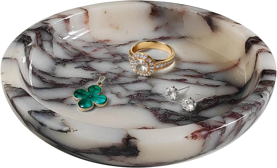 Jewelry Tray,5.5"x5.5" Marble Jewelry Tray for Entryway Table,Countertop Bathroom, Kitchen Dresser,Marble Tray,Waiting for Storage of Small Trinket,Home Decor Organizer (A2)