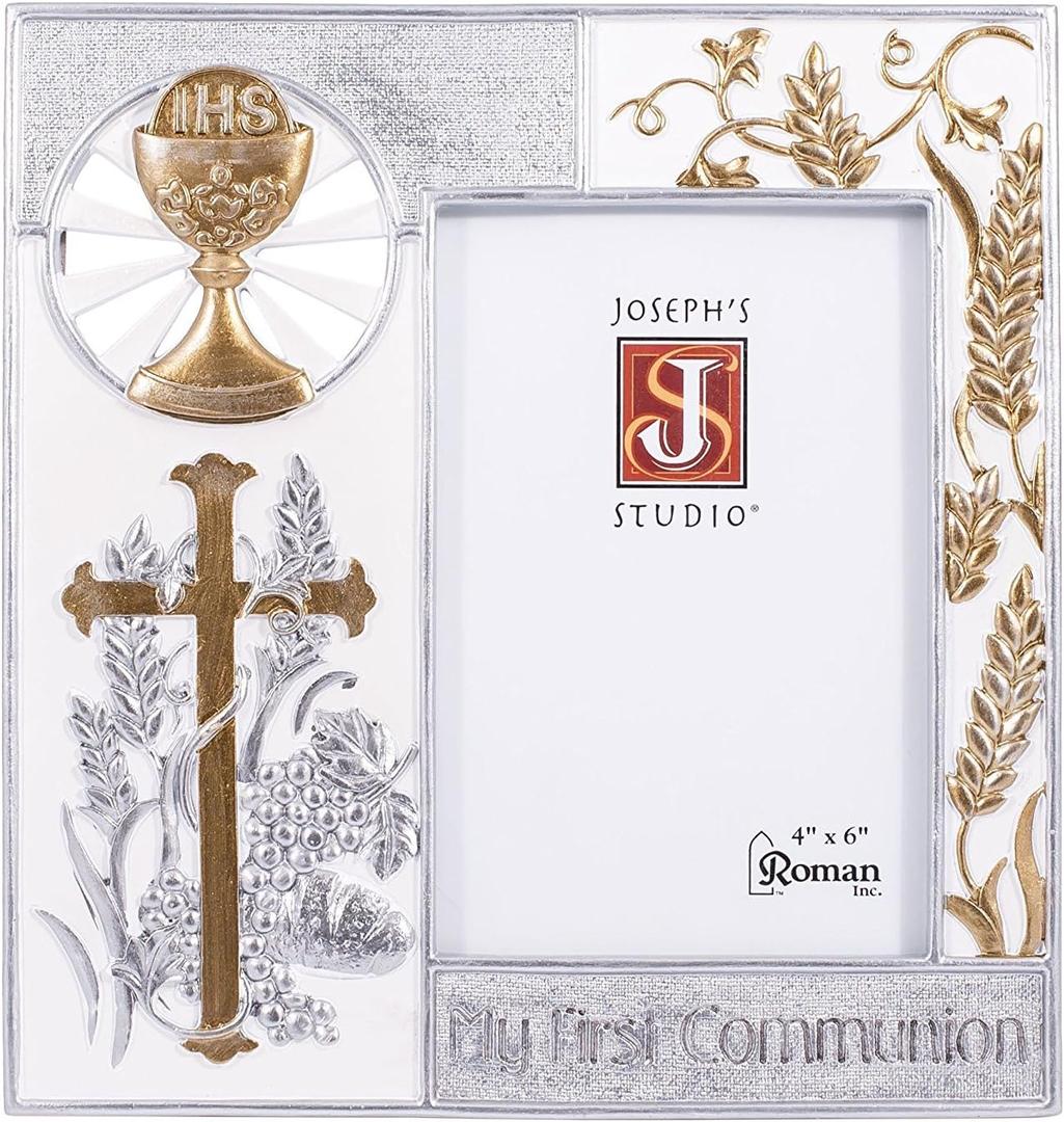 8" Resin My First Communion Photo Frame with Gold and Silver Finish