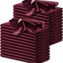 P Pothuiny 24 Pcs Silky Burgundy Satin Napkins 17 x 17 Inches, Square Smooth Wedding Dinner Napkins Satin Cloth Napkins Table Napkins for Banquet Party Restaurant Decor, Thanksgiving, Christmas