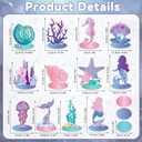 24 Pcs Mermaid Birthday Decorations Little Mermaid Table Centerpiece Under the Sea Centerpiece Ocean Theme Table Ornaments for Girl Baby Shower Ocean Theme Birthday Party Supplies DIY Decor