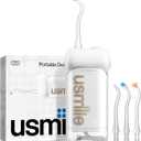 usmile C10 Portable Water Flosser  Travel-Friendly, 95-Day Battery, 4 Modes, 360 Nozzle, 180ml Tank, IPX7 Waterproof, Dentist-Recommended for Braces, Implants & Sensitive Gums (White)