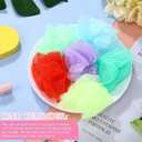 72 Pack Bath Loofah Bulk Travel Size Loofah Mini Sponge Mesh Shower Ball Body Scrubber Exfoliator Shower Bath Pouf Assorted Colors for Kids Women Men Wash Bathroom