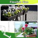 2 x Leinuosen 4 Pcs Adjustable Window Boxes Brackets Planter Box Bracket Heavy Duty Deck Railing Hanging Flower Stand for Windowsill Garden Fence Balcony (White)