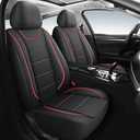 HChengkikz Car Seat Covers, Quilting Leather Seat Cover Two Front Seats, Waterproof Faux Leather Automotive Seat Covers for Cars,Universal Car Interior Fit for Suvs,Trucks, Airbag Compatible (2PCS,N4)