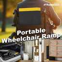 Ruedamann Threshold Ramp for Doorways, 32" W x 12" L, Anti-Slip Wheelchair Ramps for Home Steps, Sturdy Aluminum Handicap Ramps for Wheelchair, Scooter, Strollers, Cart, Walkers, Pets