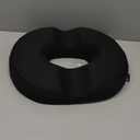 Donut Pillow Seat Cushion Chair Pad for Tailbone Pain Relief and Hemorrhoids, Memory Foam Seat Chair Cushion for Postpartum Pregnancy, Seat Cushions for Men and Women for Home & Office, (Black) (Large)