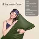 BEDELITE Olive Green Pillow Cases Queen Size Set of 2, Rayon Derived from BambooCooling Pillow Cases for Hot Sleepers & Night Sweats, Breathable and Silky Soft Envelope Pillowcases, 20"x30", 2 Pack Queen20"X 30"