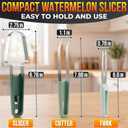 3-in-1 Watermelon Cutter Slicer Tool, Stainless Steel Kitchen Gadget | Watermelon Slicer Tool, Cuber & Fork Set; Slices Cubes & Wedges Mess-Free; for Summer Picnic, BBQ, Pool Party, Family Hosting