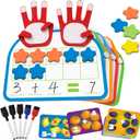 Coogam Montessori Math Manipulatives Number Counting Block, Magnetic Ten Frame Addition Subtraction Practice with Dry Erase Board, Educational Learning Toy Gift for 1st 2nd & 3rd Grade