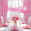 2pcs Pink Bow Decorations,Pink Satin Bow Garland Coquette Birthday Decorationsfor Bridal Shower Bachelorette Party (Hot Pink)