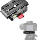 UTEBIT P200 Quick Release Plate - Aluminum Alloy Camera Tripod Base Plate with 1/4" and 3/8" Screw Hole Compatible with Sony A6400 Manfrotto Only