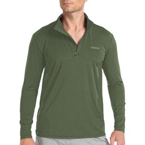 Men Quarter Zip Pullover Sun UV Protection Long Sleeve Fishing Golf Outdoor Running UPF 50+ T-Shirts QYY2304 S