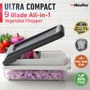 Mueller Vegetable Chopper Mandoline Slicer, Food Veggie Chopper, Cheese Grater, Onion Vegetable Cutter with Container, Dicer, Kitchen Gadgets & Essentials, White Sand/Grey (9 blade, White Sand/Grey)