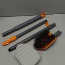CLEANHOME Tile Tub Scrubber Brush with 3 Different Function Cleaning Heads and 56" Extendable Long Handle-No Scratch Shower Scrubber for Cleaning Bathroom Kitchen Toilet Wall,Bathtub,Sink,Grey
