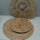 YIYA Set of 8 Boho Wall Decoration Jute Wall Decor Baskets Round Hand Woven Wicker Rattan Wall Art for Living Room Farmhouse Bedroom Nursery, 7.9 x 9.8 x 13.8 x 15.8 x 19.7 x 21.7 inches