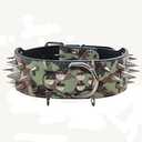 Sharp Spiked Studded Dog Collar 2 Inch Width Stylish Leather Dog Collars for Medium & Large Dogs Pitbull,Labrador,Boxer Rottweiler German Shepherd(Camouflage,XL)