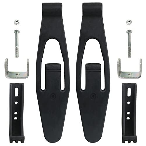 Hood Latch Strap with Catch Bracket Kit 2 Pack Compatible with Kenworth T300 T600 T800 W900, Peterbilt 357 367 377 378 379 388 389 1987-2011 Truck Hood Parts Replaces 23-13857 L56-0001 HLK1035