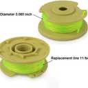 THTEN 0.080" 11ft Replacement Trimmer Spool Compatible Ryobi One Plus AC80RL3 for Ryobi 18v, 24v, and 40v Cordless Trimmers (6 Pack)