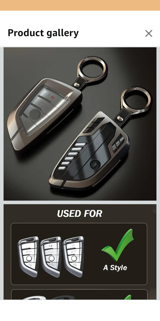 Alloy Car Key Case Rings Cover Holder for BMW 1 3 5 7 Series 530 F48 X1 X2 X3 X4 X5 X6 Classic Engine Head Concept (A Style Glod)