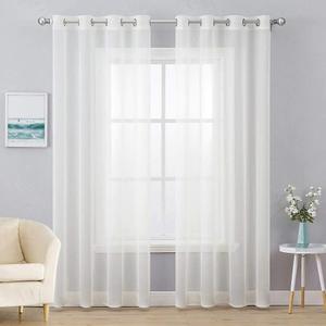 MIULEE 2 Panels Solid Color Ivory Sheer Curtains Elegant Grommet Top Window Voile Panels/Drapes/Treatment for Bedroom Living Room (54X84 Inches)