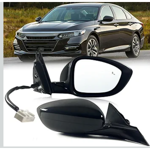 Lqito Left Driver Mirror Fits 20182022 Honda Accord LX, Sport With Power Glass， Heated Blind， Spot Detection and Manual Folding Match to Crystal Black Pearl Replace HO1320329 (7Pins)