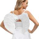 Sunboom Angel Wings Adult Women - Angel Costume Feather Wings for Kids Girls (Large 23.62"*17.71", White)