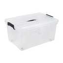 SHUNYILONG 2 Packs 105 Quarts Heavy Duty Storage Bins with Lids Wheels, Plastic Storage Containers - Locking Lid, Stackable Clear Bins for Garage/Closet, Crush-Proof Design