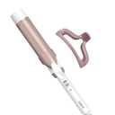 Conair Double Ceramic 1 ½-Inch Curling Iron, 1.5-Inch Barrel Creates Soft Waves, Hair Waver for Use on Medium and Long Hair, White (No Claw Clip)