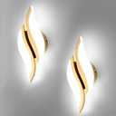 CANEOE 2Packs Modern LED Wall Sconce 6000K Gold Indoor Wall Light Fixtures Acrylic Wall Sconce Lighting for Living Room Bedroom Bedside Bathroom Hallway Stairway Wall Lamp (Gold, 2 Packs, 6000K)