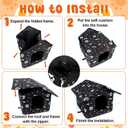 4 Pcs Outdoor Cat House Stray Cats Shelter Weatherproof Outside Cat House Indoor Foldable Warm Pet Cave with Paw Print for Feral Cat Dog Winter Wild Animal(Black, Small-Houses)