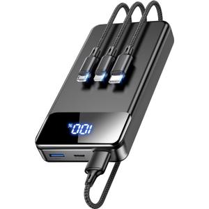 LILIO Portable Charger Power Bank60,000mAh Battery Pack, 22.5W Power Bank Fast Charging with USB Cable, Phone Charger for iPhone 17/16/15/14/13 All Series/Samsung/Android, Camping Essentials, Black