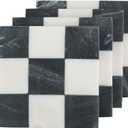 Mud Pie Square Checkered Coaster Set; 4" x 4"