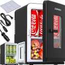 Mini Fridge for Bedroom, 15L Small Fridge for Car, Office Desk & Dorm Room, 110V AC/DC Portable Thermoelectric Cooler & Warmer for Skincare, Food, Drinks, Black