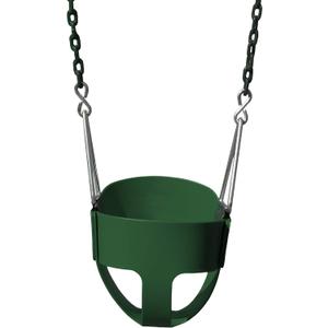 Gorilla Playsets 04-0008-G/G Full Bucket Toddler Swing, Bucket, Green 60" Plastic Coated Chains, 50 Lb Capacity