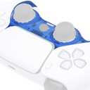 eXtremeRate Clear Blue Decorative Trim Shell Compatible with p s 5 Controller, DIY Replacement Clip Shell, Custom Plates Cover Compatible with p s 5 Controller with Accent Rings