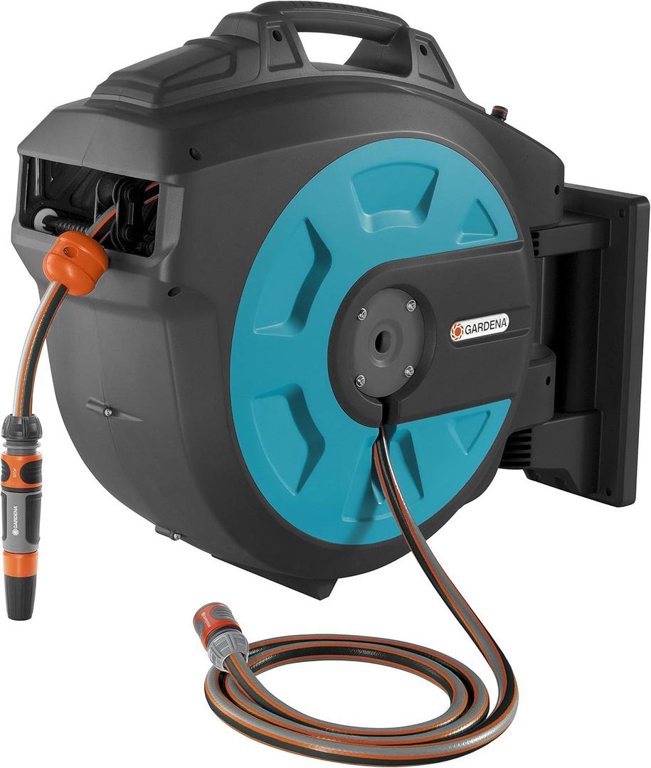 GARDENA Retractable Hose Reel 115-Feet with Convenient Hose Guide