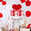 Tradder 6 Pcs Valentine's Day Table Decorations Valentines Table Block Sign Wooden Tiered Tray Decor Love Sign Tabletop Centerpieces, Hug Kiss Me- Gifts for Anniversary Home Wedding Party Supplies