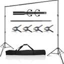 EMART 10 x 10 ft Photo Video Studio Heavy Duty Adjustable Backdrop Support System Kit, Muslin Background Stand with Carry Bag
